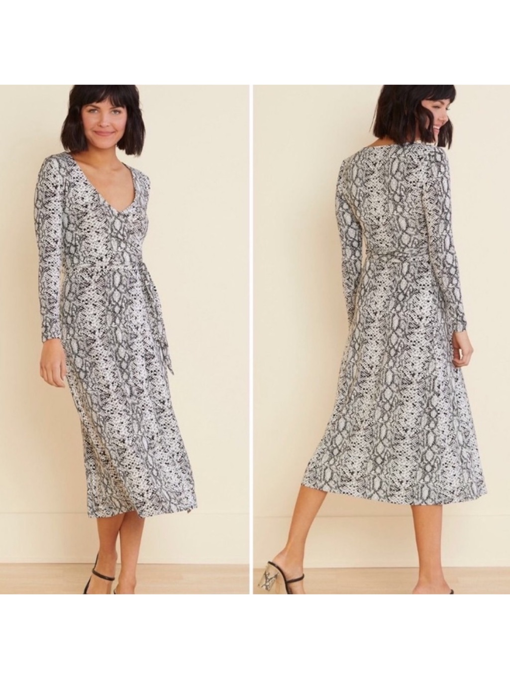 Good American The Runaround Wrap Dress Python Size Small